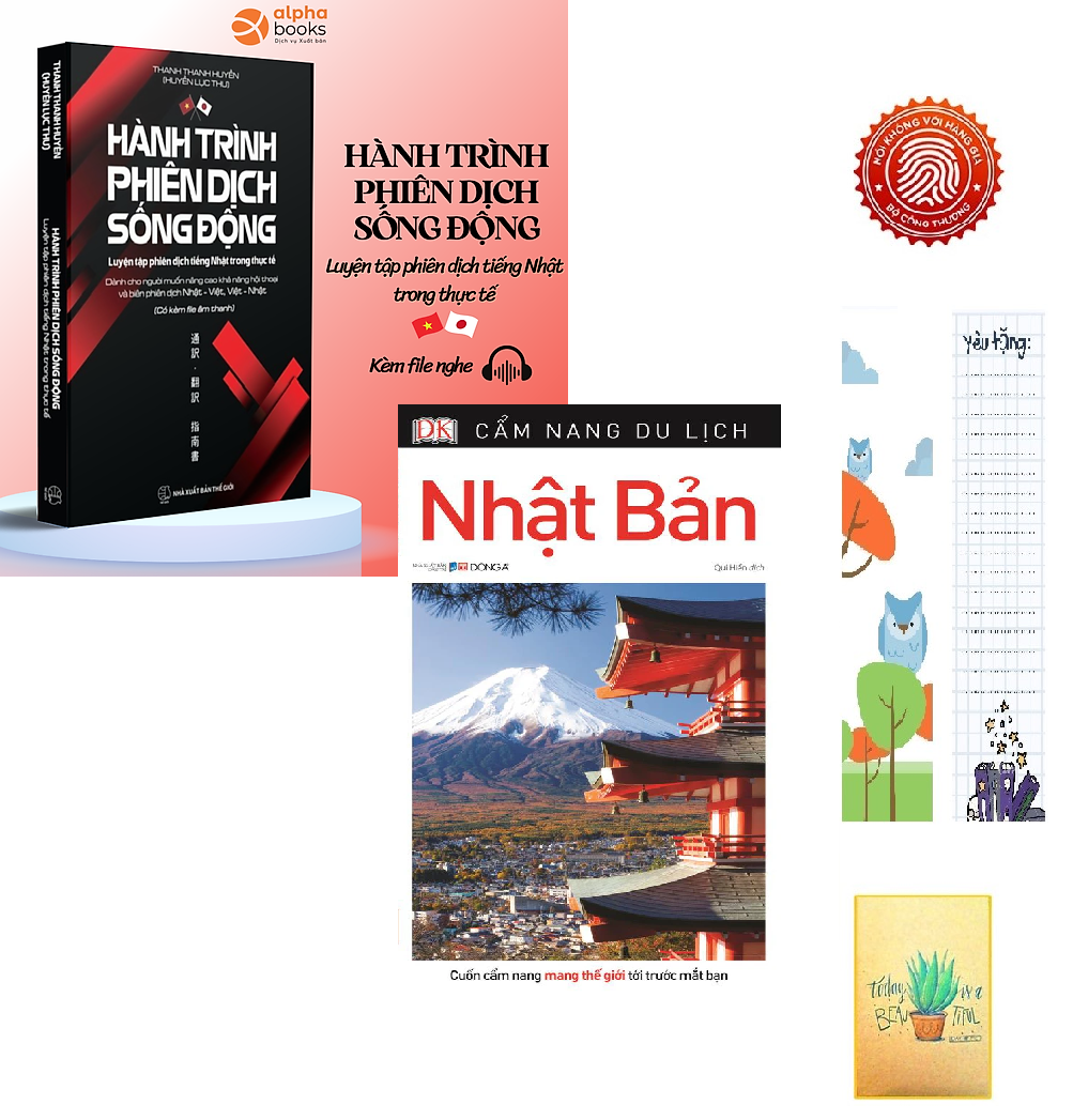 Hành Trình Phiên Dịch Sống Động - Luyện Tập Phiên Dịch Tiếng Nhật Trong Thực Tế +Cẩm Nang Du Lịch Nhật Bản (tặng kèm sổ tay XƯƠNG RỒNG + BOOKMARK CÚ MÈO )