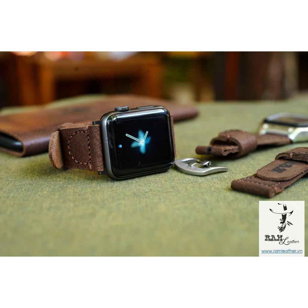 DÂY ĐỒNG HỒ APPLE WATCH SIIMPLE MÀI NHÁM - DA BÒ THẬT - ĐỦ SIZE APPLE WATCH