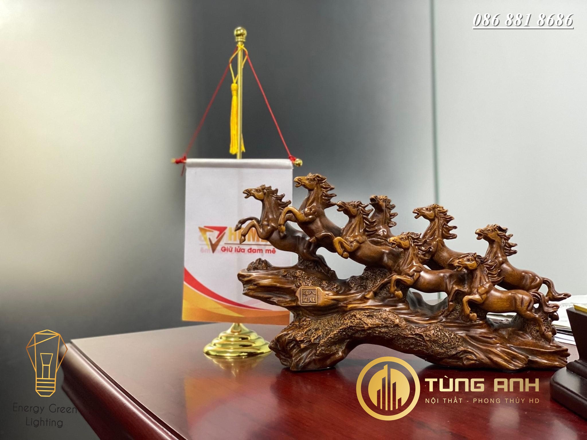 Tượng Bát Mã Truy Phong Size To - Mã Đáo Thành Công - May Mắn Tài Lộc Phong Thủy , Quà Tặng Sinh Nhật,Tân Gia - Có Video