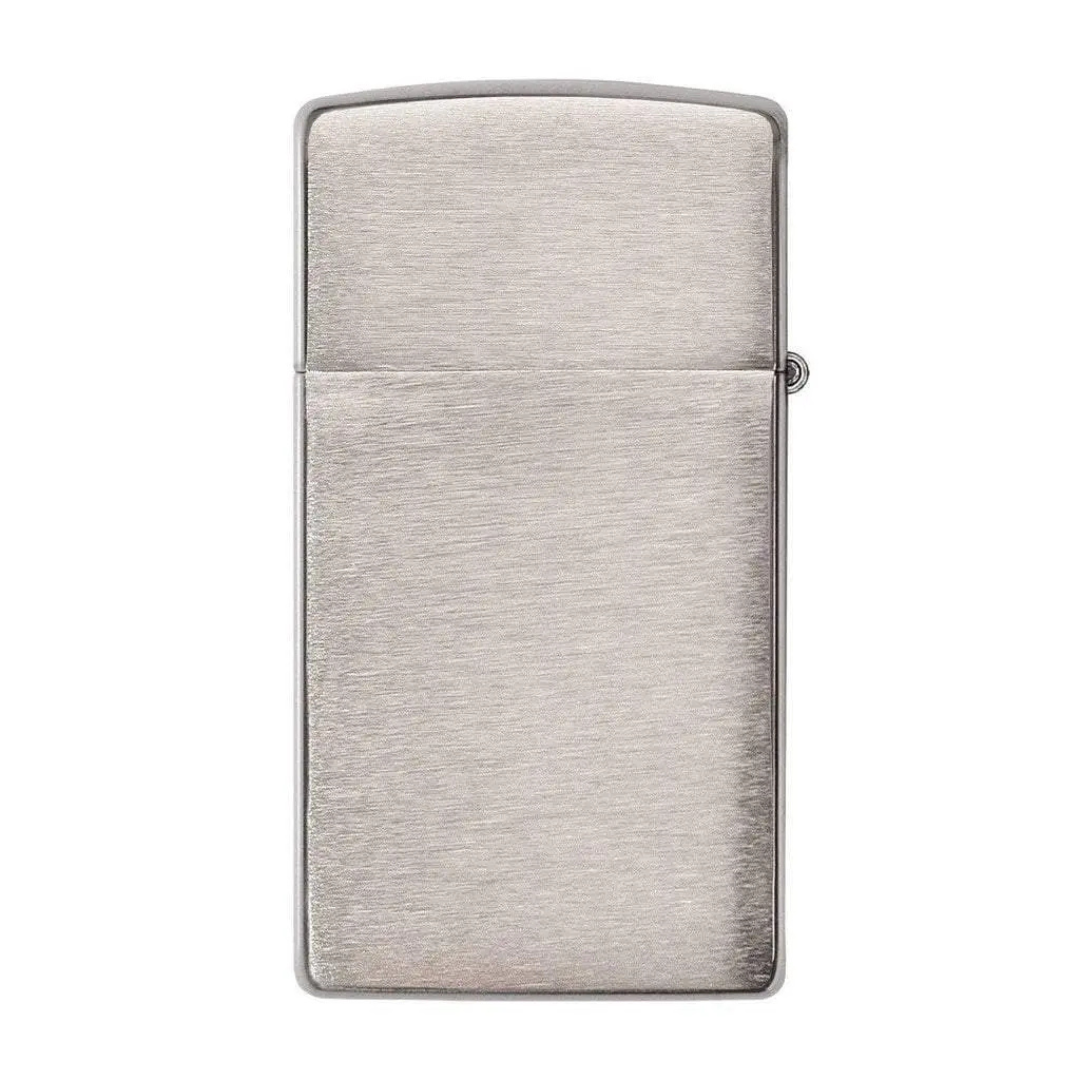 Bật lửa Zippo 1600 Slim Brushed Chrome - Dòng Zippo Nhỏ Gọn Mạ Chrome Xước Ngang Chính Hãng Mỹ, Chống Gió Cao Cấp