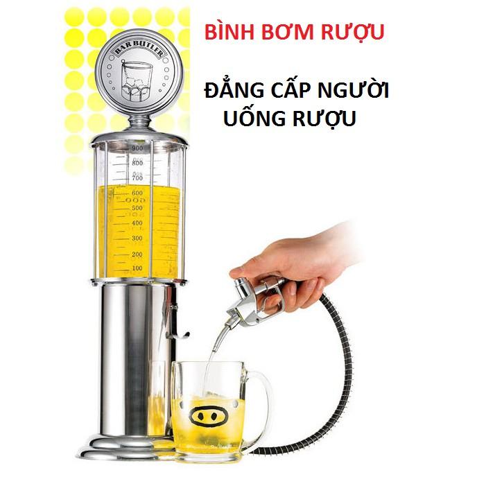 Bình rót rượu cây xăng 1 vòi 1 lít - Bình Rót Rượu Trong Suốt Mở Bia Máy