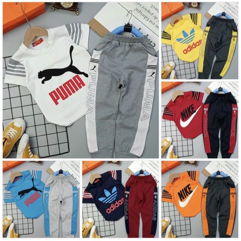 Bộ cotton size đại cho bé trai Bộ tay ngắn quần dài bộ thu đông 22-45 kg