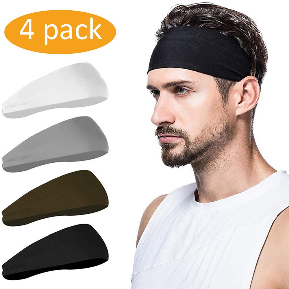 Set 4 Cái Băng Đô Thể Thao Thấm Hút Mồ Hôi Thoáng Khí Chống Trơn Unisex