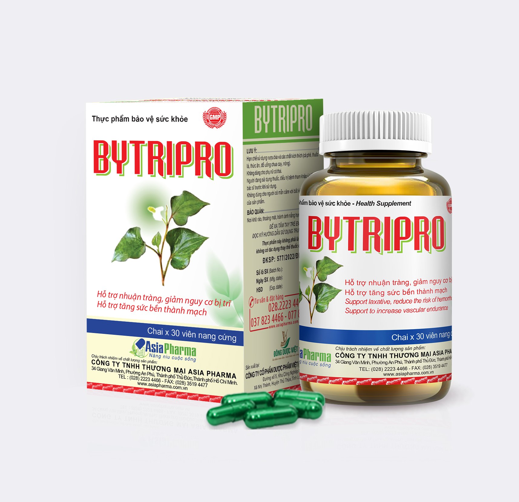 Viên uống Bytripro lọ 30 viên hỗ trợ nhuận tràng giảm tiêu trĩ - ASIA PHARMA