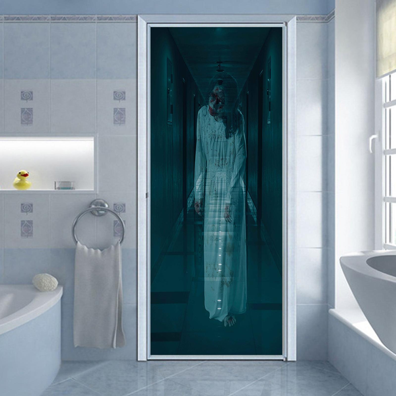 Miếng Dán Decal 3D Dán Cửa Có Thể Tháo Rời Trang Trí Halloween