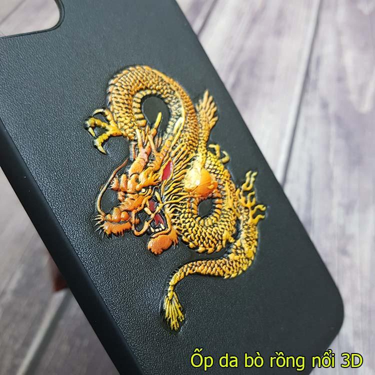 Ốp lưng da dành cho iphone 11 pro max / 11 da bò cao cấp hình rồng hổ nổi 3D