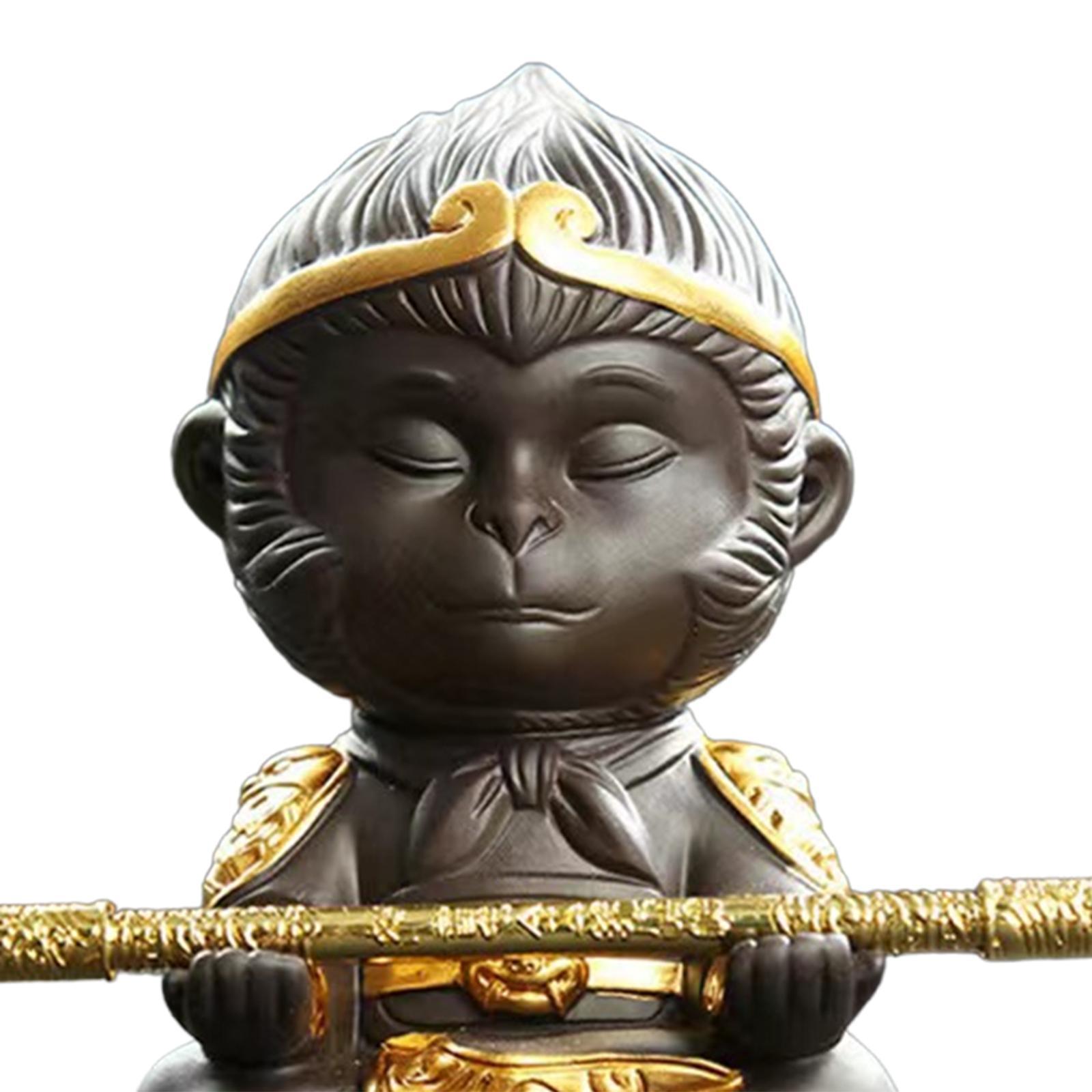 Figurine Statue Tea Pet Sculpture Mini Tea Pet Ornament for Office Home Table Centerpiece Decoration Tea Lovers Gift