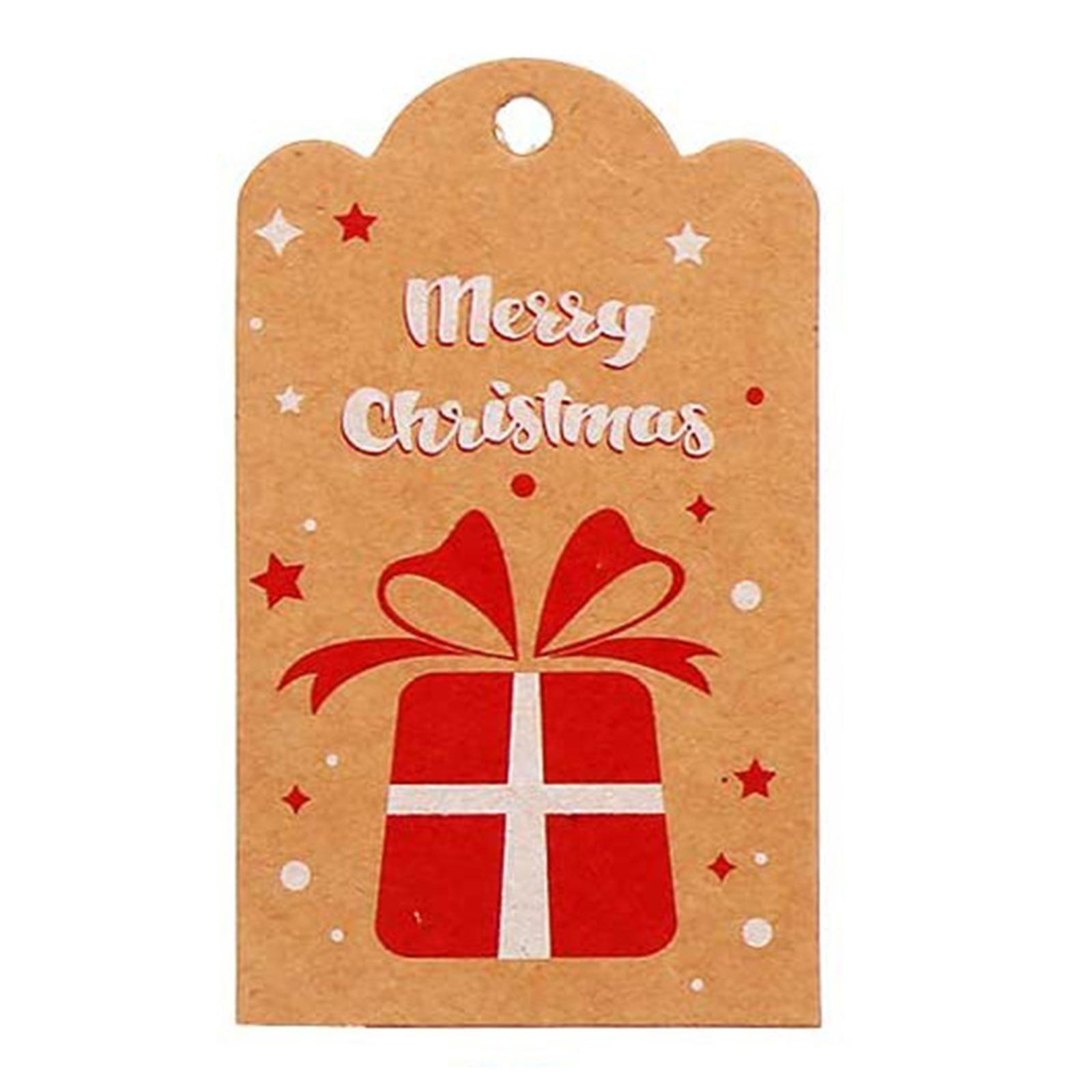 8Pcs Christmas Kraft Paper Tags String   for Holiday Party