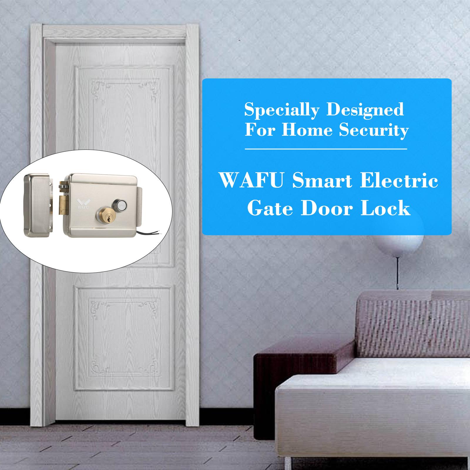 WAFU Smart Electric Gate Door Lock Secure Electric Metallic Lock Electronic Door Lock Door Access Control for Home Office Apartment Warehouse