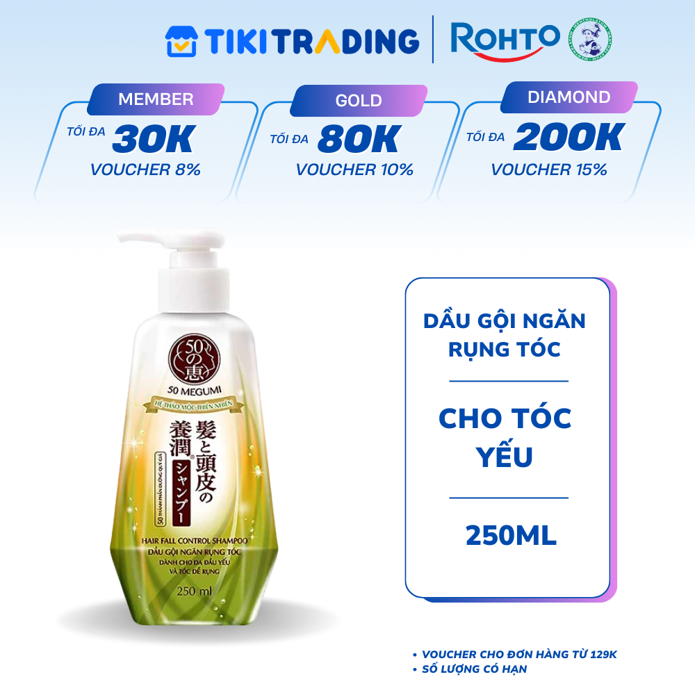 Dầu gội ngăn rụng tóc 50 Megumi Hair Fall Control Shampoo 400ml