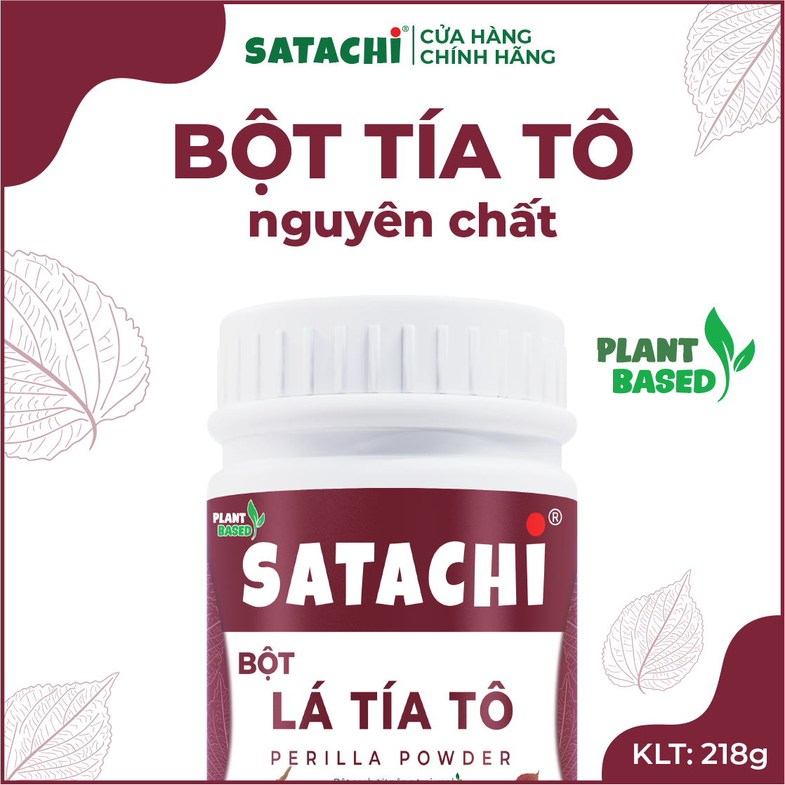 Bột Tía Tô SATACHI nguyên chất. Hỗ trợ điều trị bệnh gout, rối loạn mỡ máu, giải cảm, đẹp da. Hộp 218g