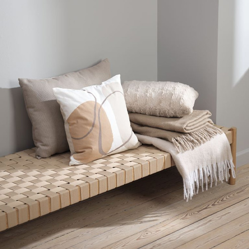Vỏ gối trang trí | JYSK Poppel | cotton | trắng/be | R50xD50cm