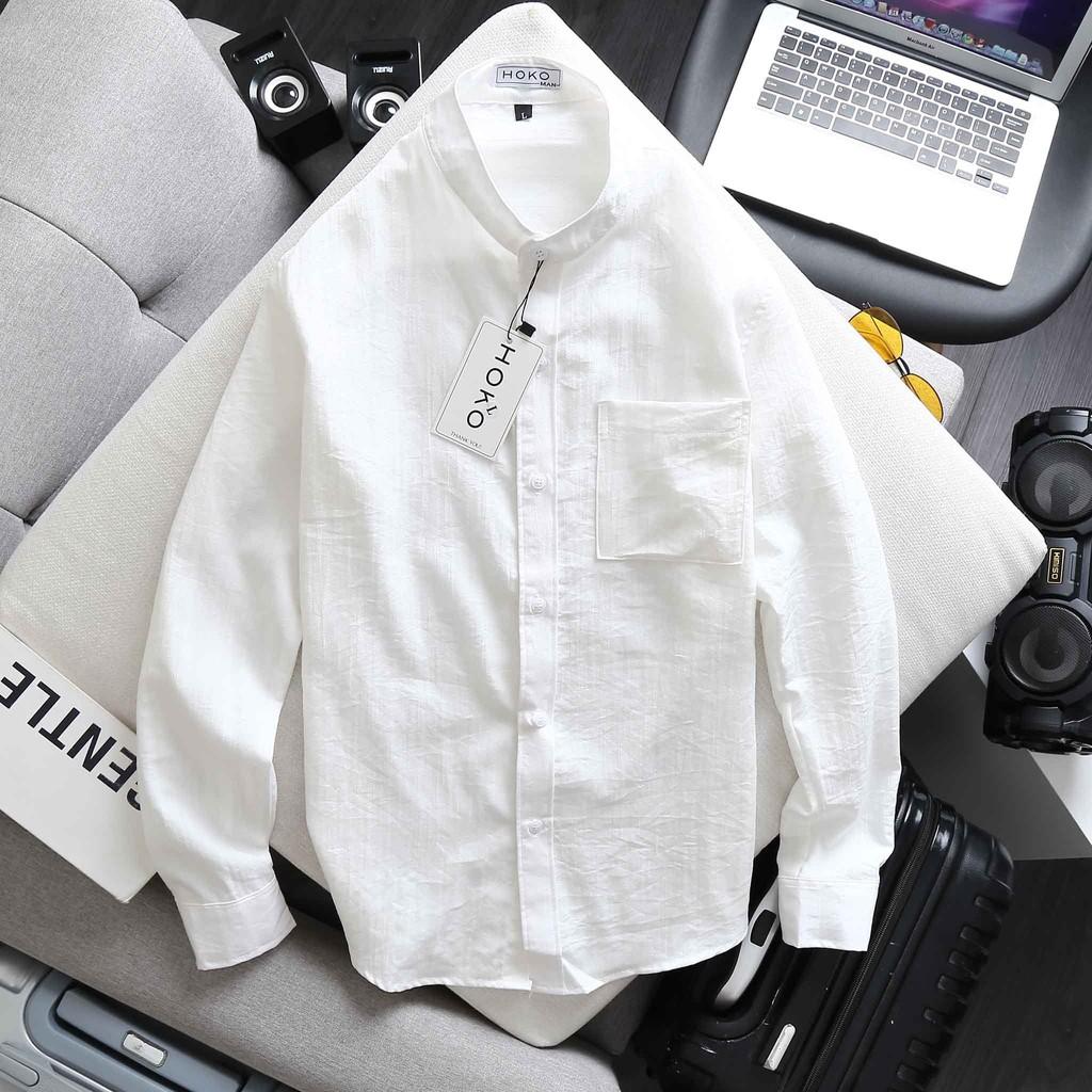 ÁO SƠ MI / ÁO SƠ MI NAM TAY DÀI CỔ TRỤ THỜI TRANG CAO CẤP MỚI HIỆN NAY