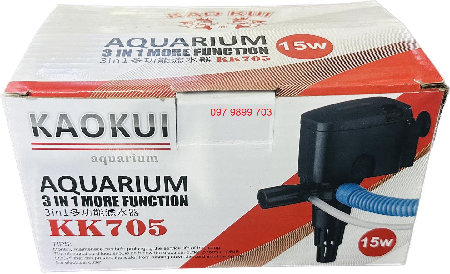 Máy bơm nước bể cá 15W 3 trong 1 lọc nước KK705