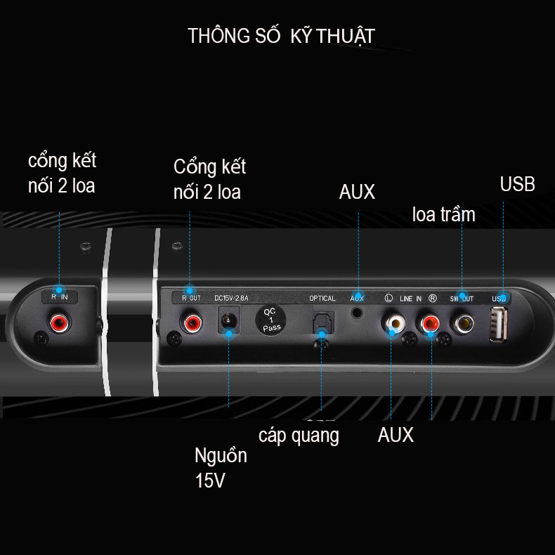 loa thanh âm thanh nổi 3D kết nối smart tivi  LP-1807P