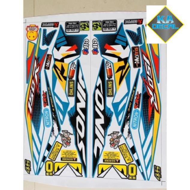 Tem rời Sonic dán xe xanh ngọc decal 3 lớp cao cấp