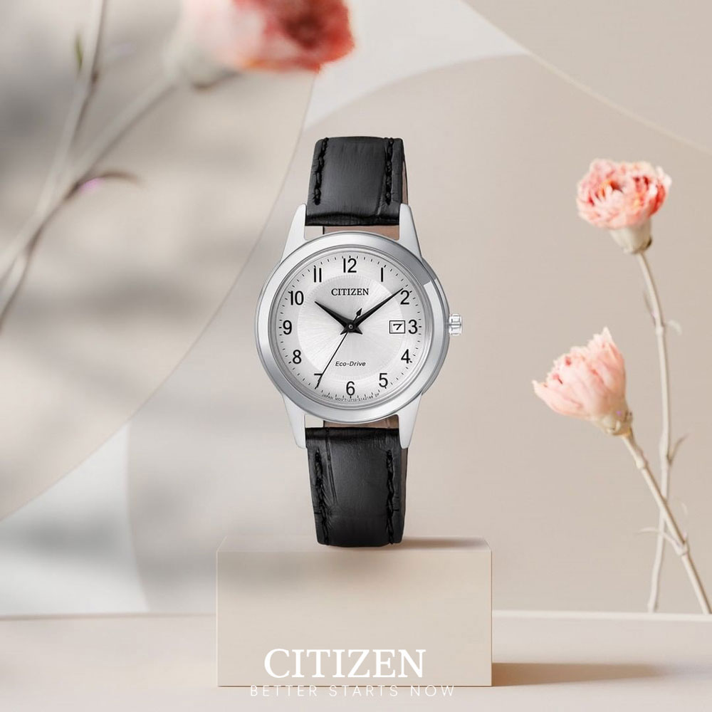 Đồng Hồ Nữ Citizen Dây Da FE1081-08A - Mặt Trắng