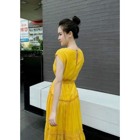 ĐẦM MAXI VOAN ÁNH TƠ EO THẮT DÂY