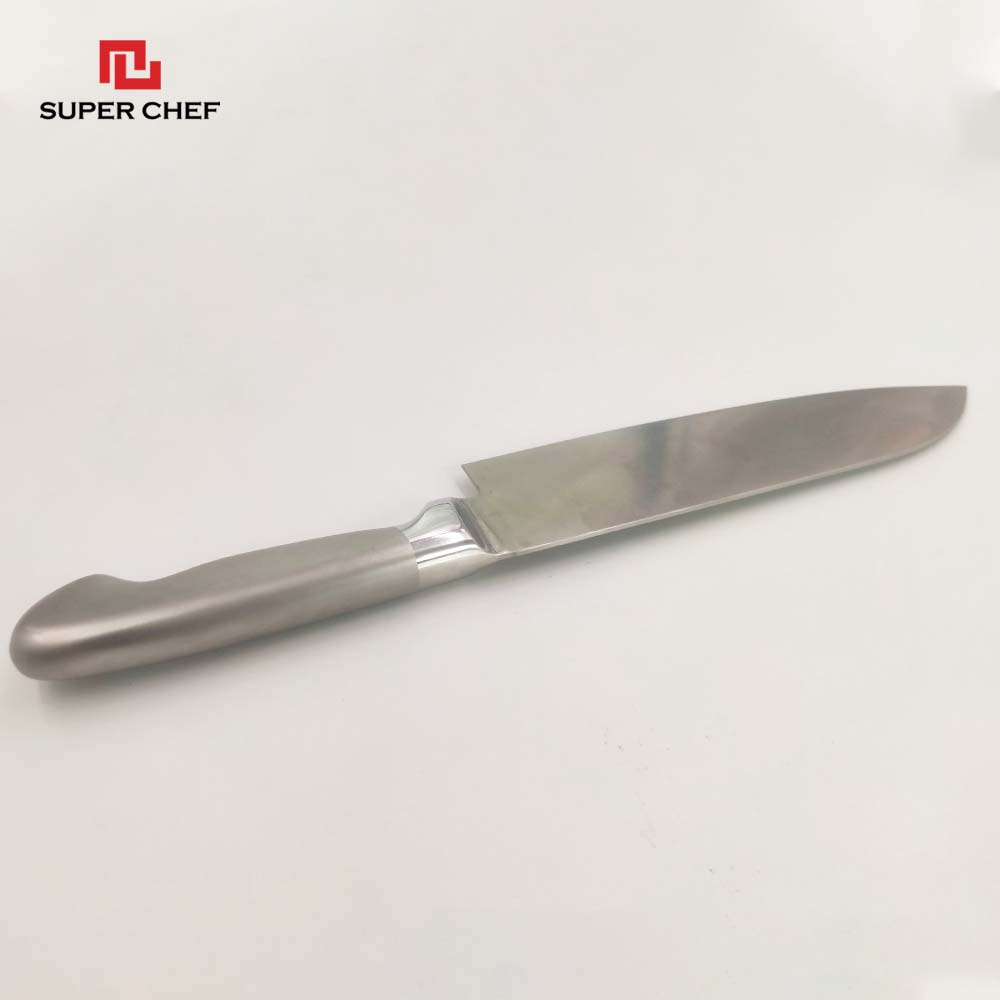 Dao Bếp Dài Santoku Cán Thép Chính Hãng Super Chef Công Nghệ Nhật Siêu Sắc Bén, Lâu Cùn, Lưỡi Thép Cao Cấp Không Gỉ Sét , An Toàn Sức Khỏe Siêu Tiện Lợi ( Lưỡi dài 16.5cm)