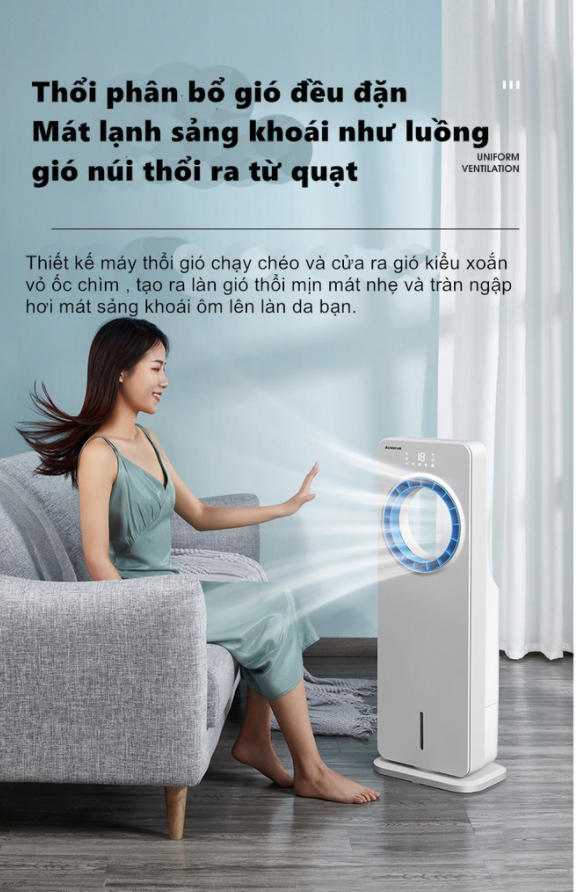 QUẠT ĐIỀU HÒA PHUN SƯƠNG KHÔNG CÁNH SWAYING AIR remote điều khiển từ xa