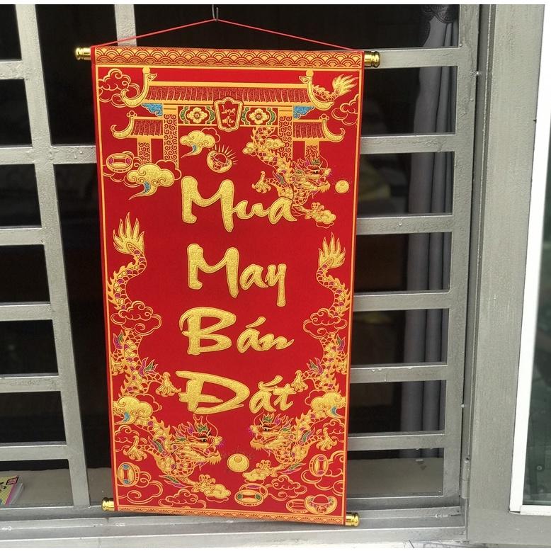 Liễng trang trí tết in chữ Việt Nam làm từ vải nhung