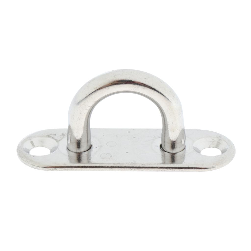 5, 6, 8mm 304 Stainless Steel Oblong Pad Eye Plate, Home Marine Boat Rigging