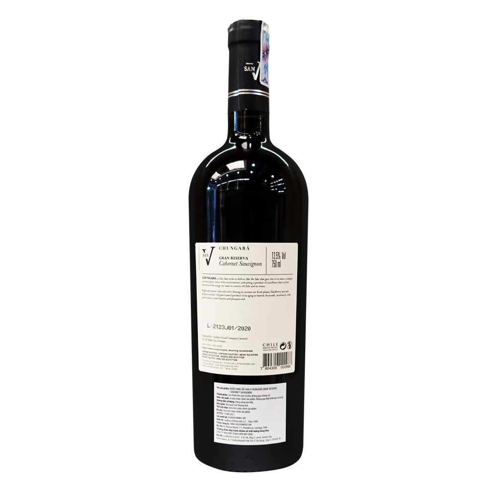 Rượu Vang Đỏ San Vicente Chungará Carmenere Gran Reserva 750ml 13.5% - Chile - Hàng Chính Hãng