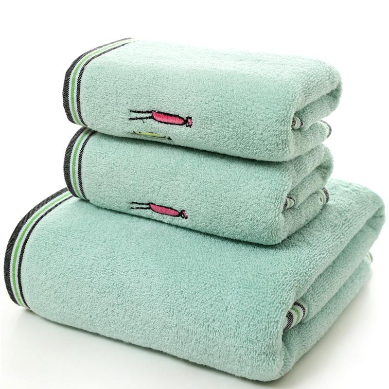 Set 3 Khăn siêu thấm chất liệu 100 cotton,1 khăn tắm lớn 70x140 + 2 khăn mặt 34x75-205