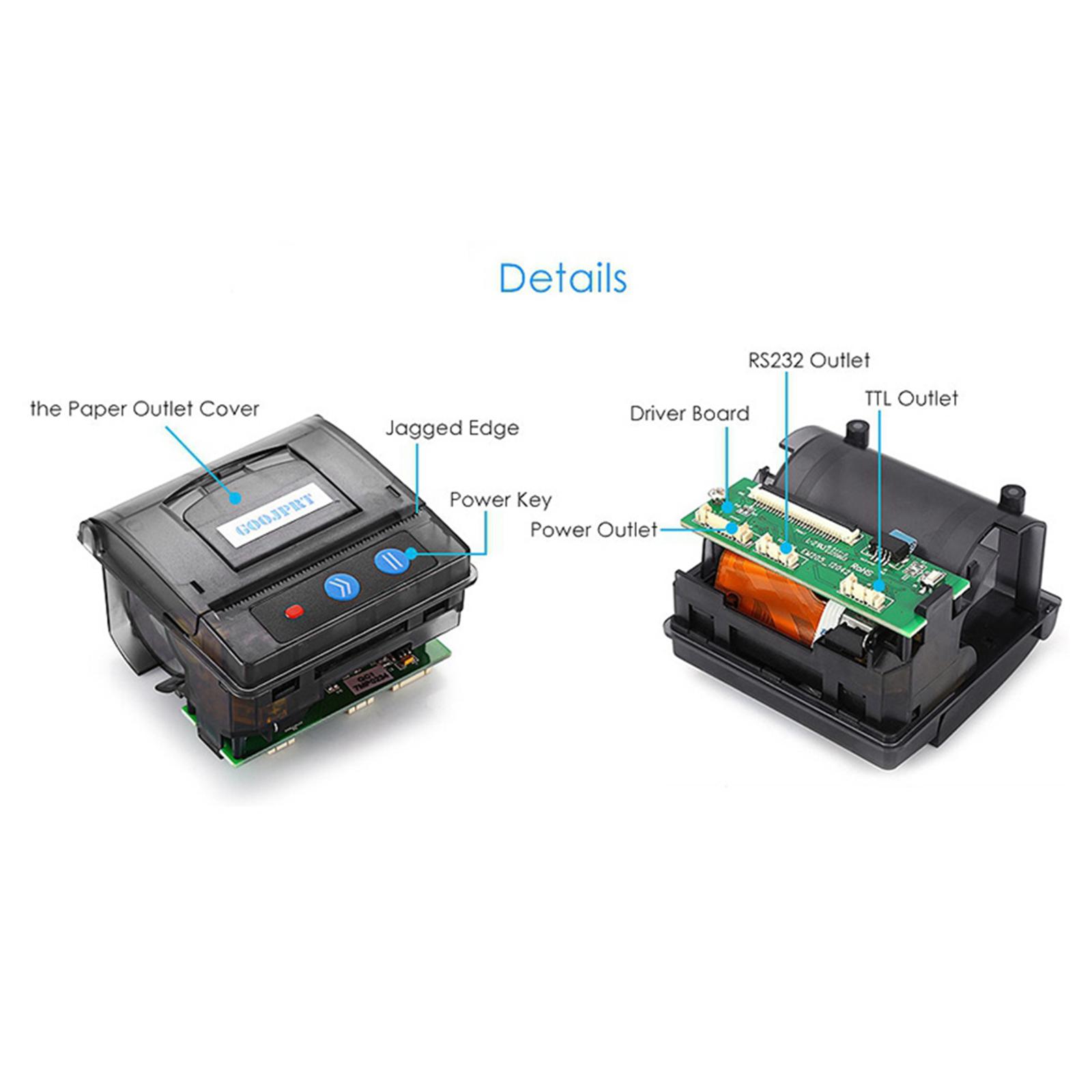 Embedded 58mm Thermal Printer Mini Printing Module Support USB RS232 40ppm
