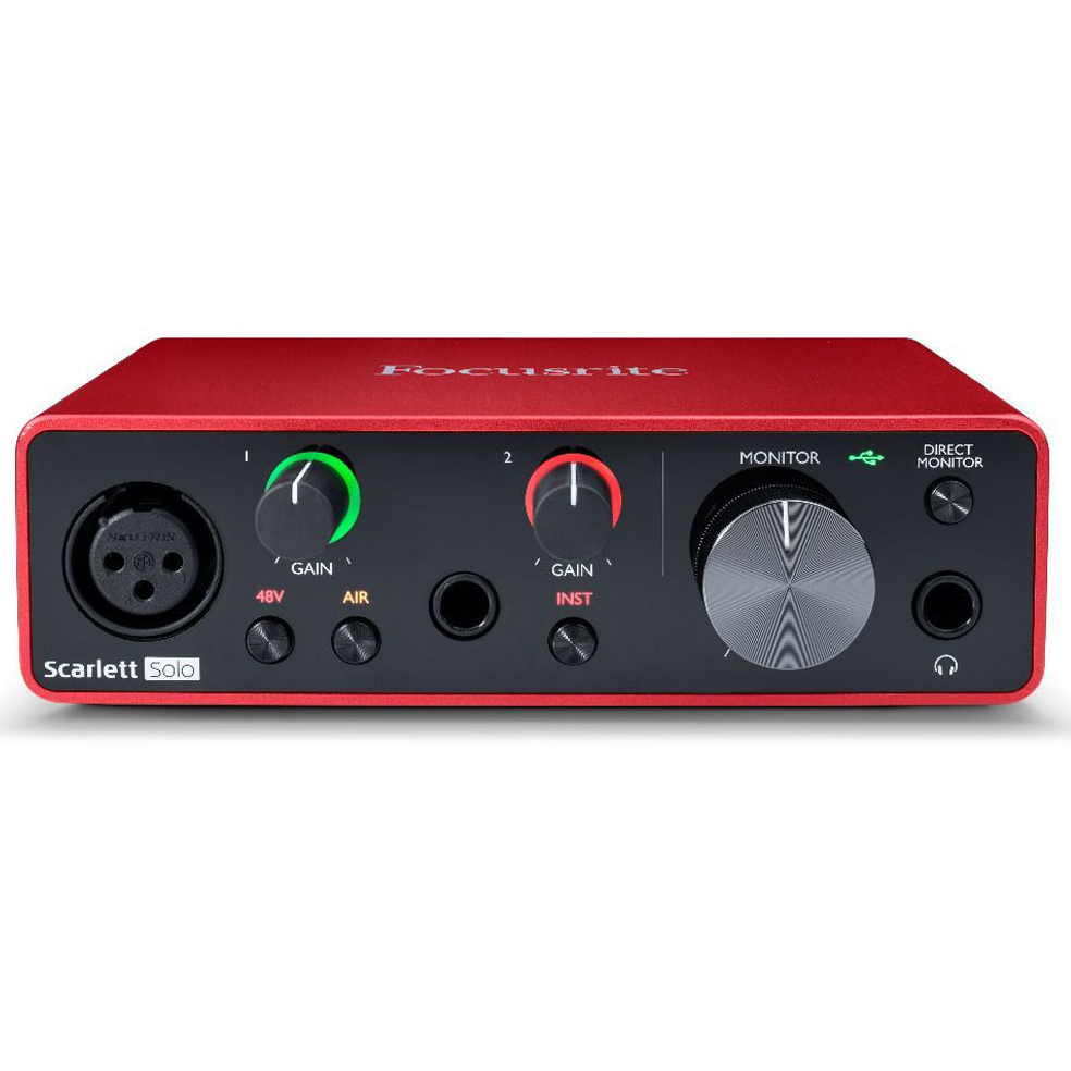 Sound Card thu âm Focusrite Scarlett Solo (3rd Gen) sound card thu âm thế hệ 3 - Hàng chính hãng