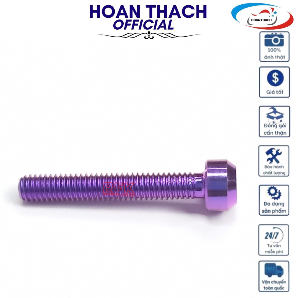 Ốc Gr5 4L25 Trụ Xanh Tím Dùng cho nhiều dòng xe SP016456 (giá 1 con)