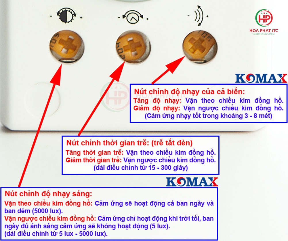 Đui đèn cảm biến chuyển động Komax KM-S18 tích hợp phích cắm