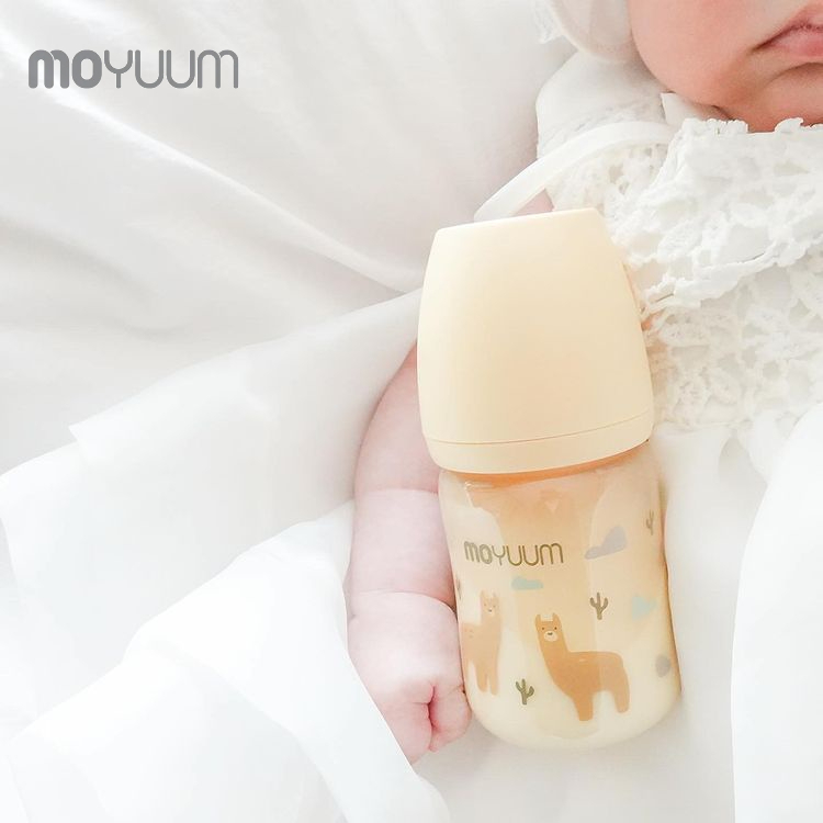 Bình sữa MOYUUM nhựa PPSU 170ml núm 0-3m phiên bản Lạc đà vàng