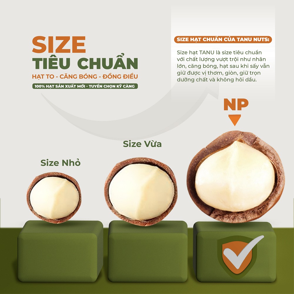 Hạt macca tách vỏ TANU NUTS, mắc ca nhân Tây Nguyên hạt ngũ cốc tốt cho bà bầu