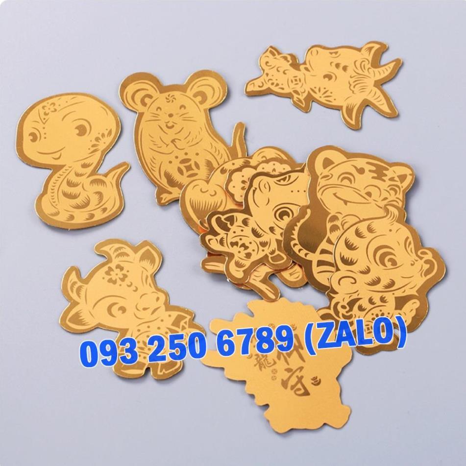 Miếng dán 12 con giáp HỘ MỆNH THEO NĂM SINH, bản mệnh con giáp, hàng nhập khẩu