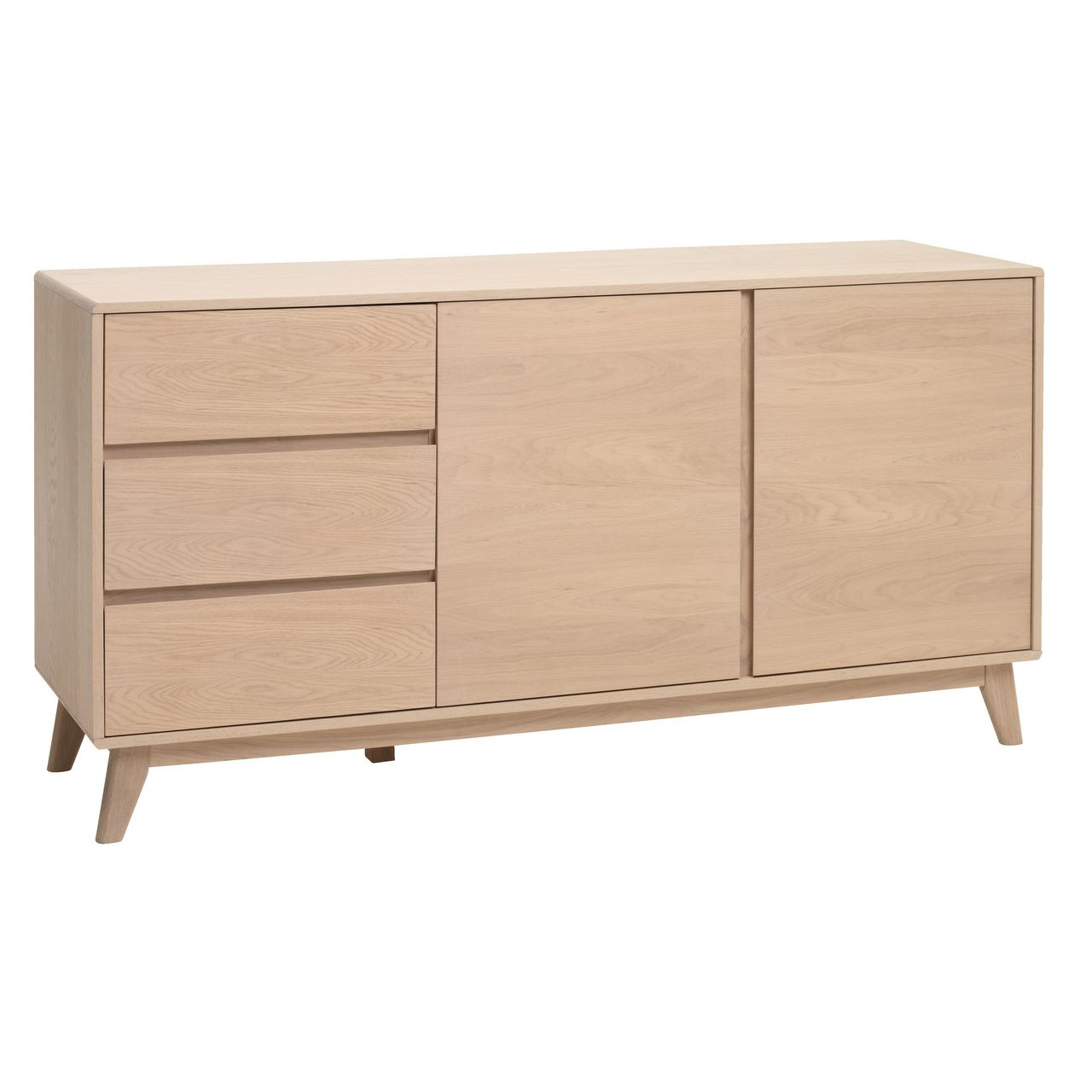 Tủ chén đĩa JYSK Kalby gỗ công nghiệp veneer sồi 160x80x45cm