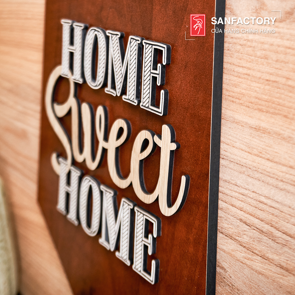 Bảng gỗ treo tường decor trang trí Home Sweet Home 