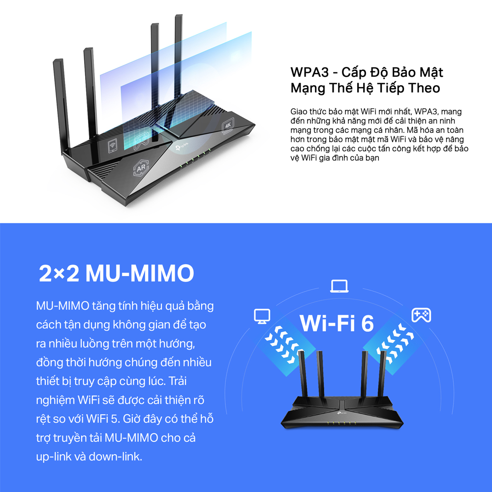 Bộ Phát Router Wifi TP-Link Archer AX23 Wifi 6 Chuẩn AX1800 - Hàng Chính Hãng