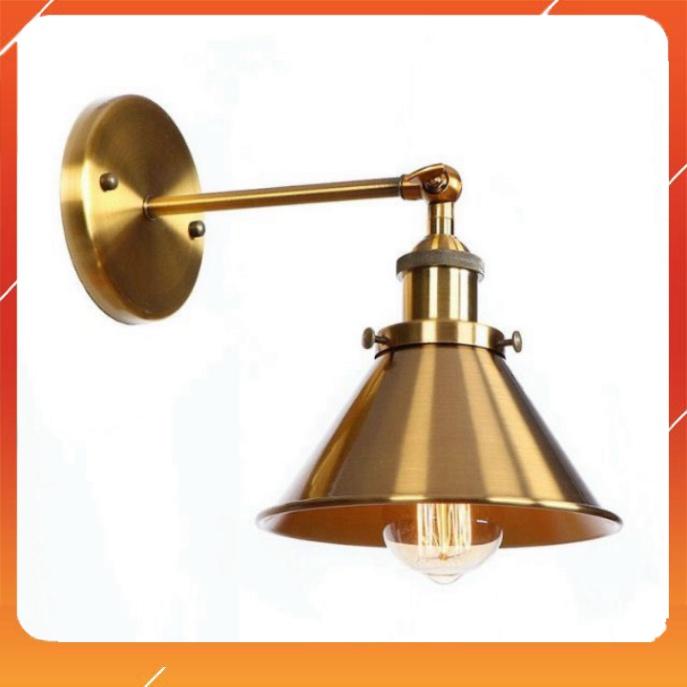 Đèn tường đĩa mạ vàng, phong cách vintage, treo tường chao vàng