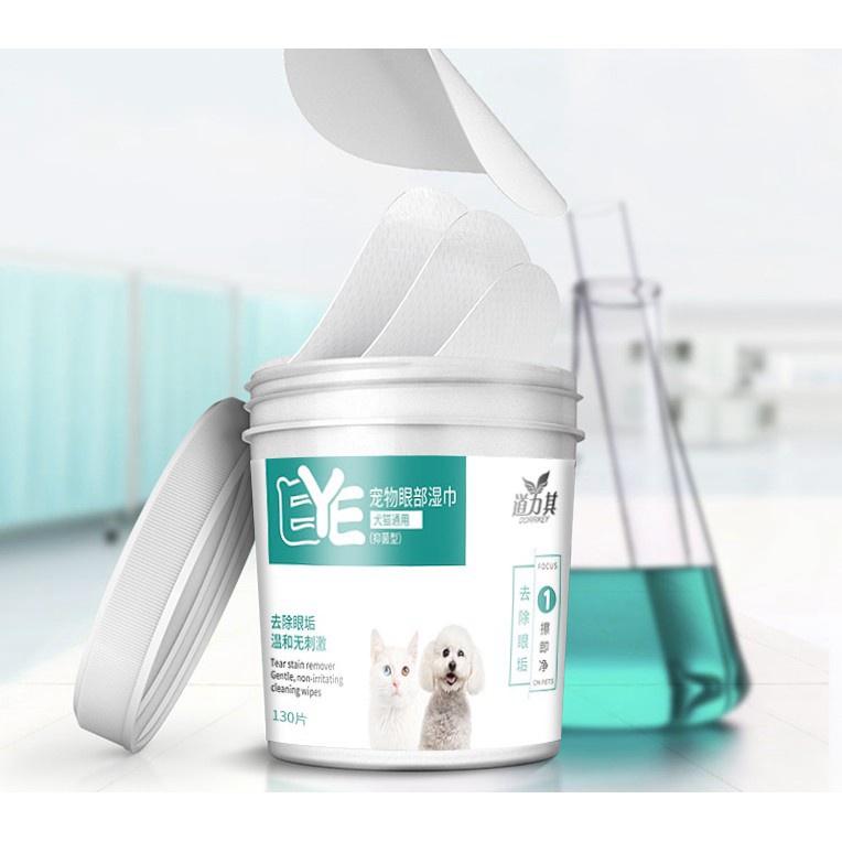 Khăn ướt lau mắt và tai ố bẩn cho thú cưng chó mèo chiết xuất từ Lô Hội - Hộp 130 chiếc