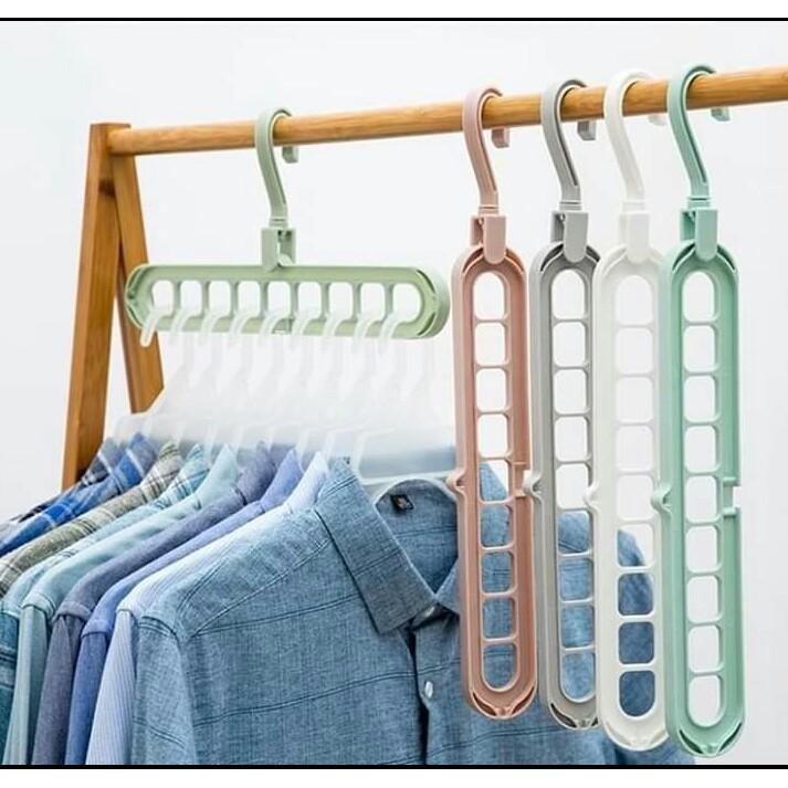 Móc Nhựa 9 Lỗ Treo Quần Áo Tiện Dụng