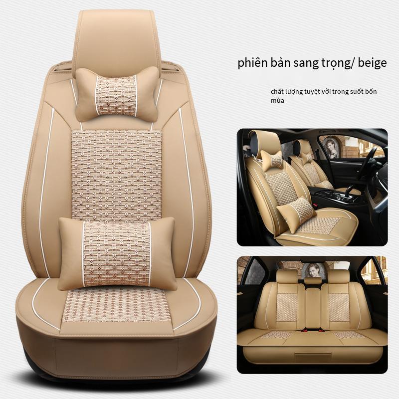 Đệm ô tô mùa hè mới giá thấp nhất bốn mùa đệm ô tô bằng da và lụa băng đa năng bọc ghế toàn diện
