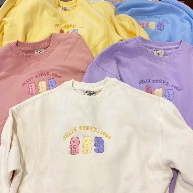 Áo sweater nỉ ngoại thêu gấu ulzzang nam nữ