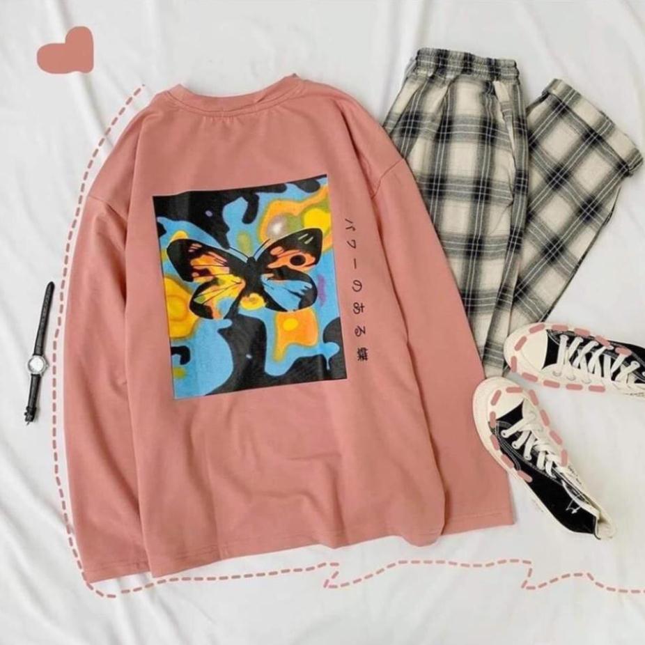 Áo thun tay dài form rộng unisex sweater POXFFF nam nữ ulzzang Wind