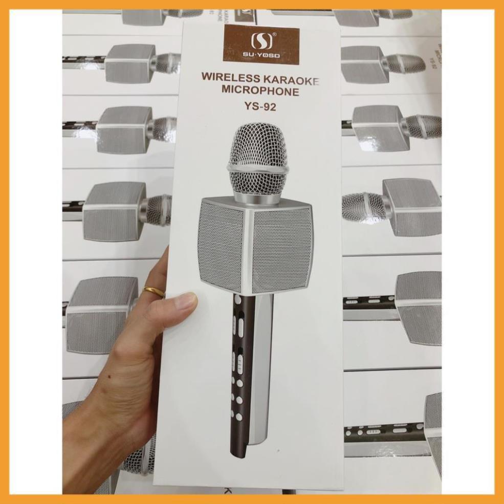 MICRO BLUETOOTH KARAOKE KHÔNG DÂY YS 92 - MIC CAO CẤP - ÂM THANH SỐNG ĐỘNG - LIVESTREAM - THU ÂM GIÁ TỐT