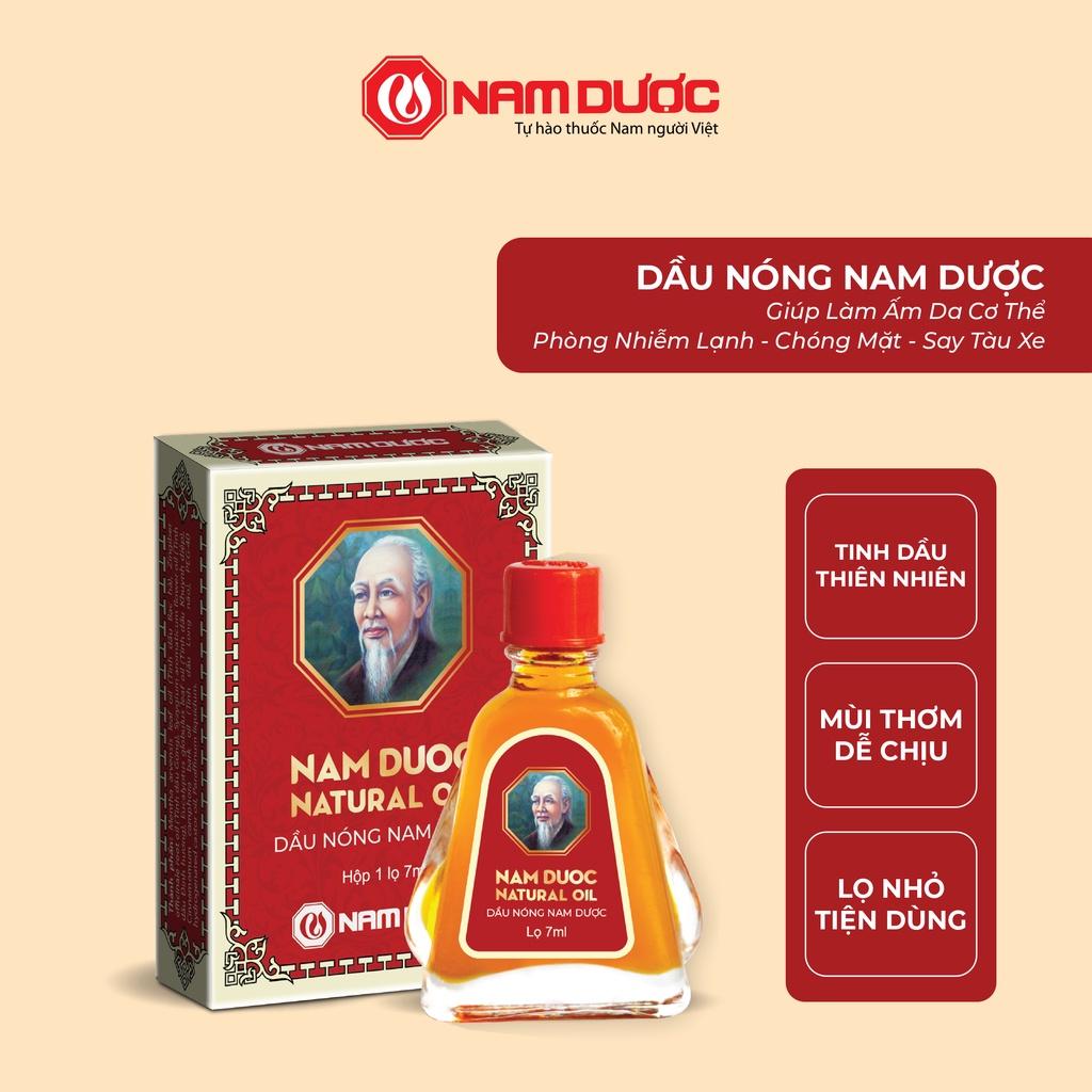 Dầu nóng Nam Dược 7ml giúp làm ấm da cơ thể, phòng nhiễm lạnh, giảm chóng mặt, say tàu xe.