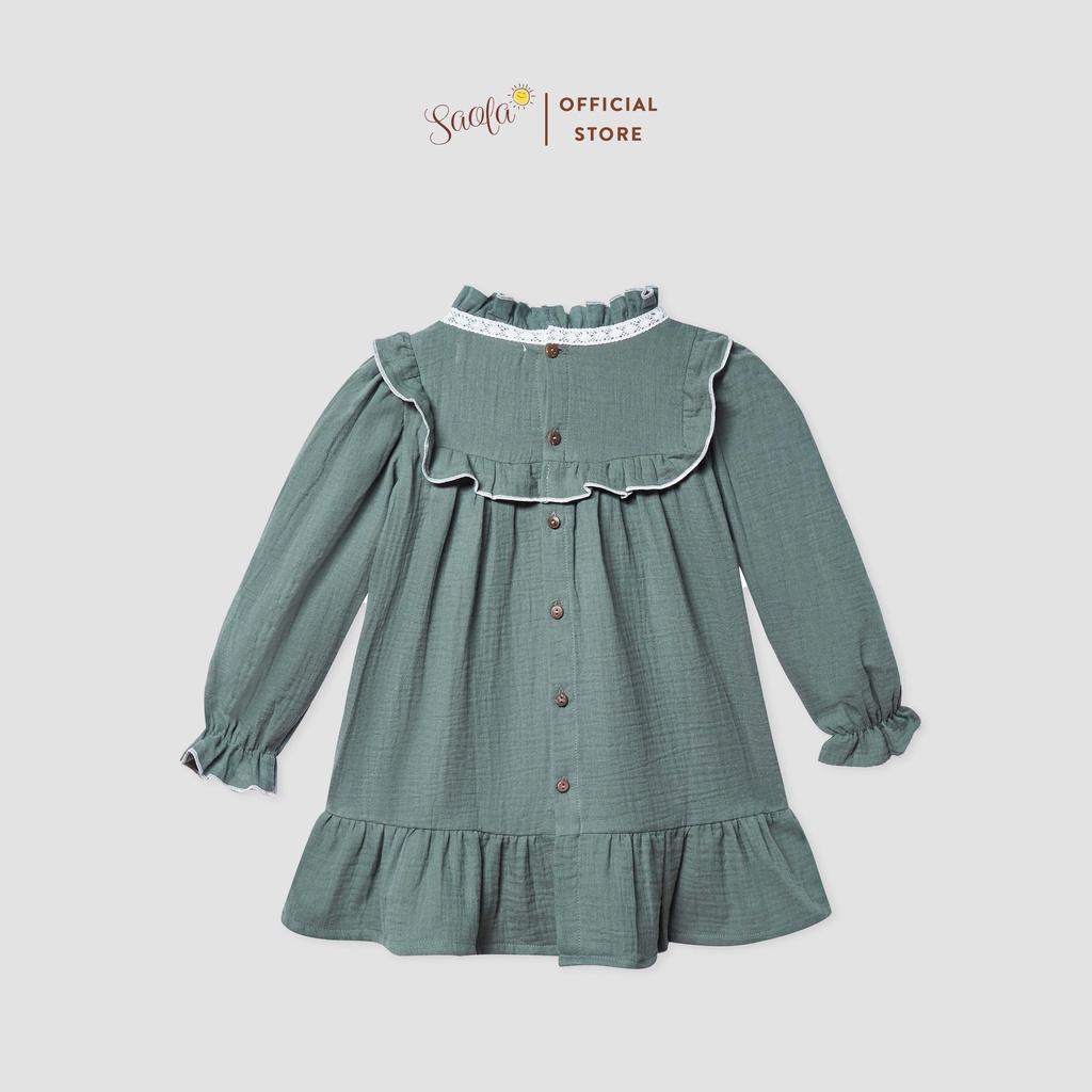 Đầm Bé Gái/Váy Bé Gái Phong Cách Vintage Chất Liệu Muslin Cao Cấp - JENNIE DRESS - DRM002 - SAOLA KIDS CLOTHING