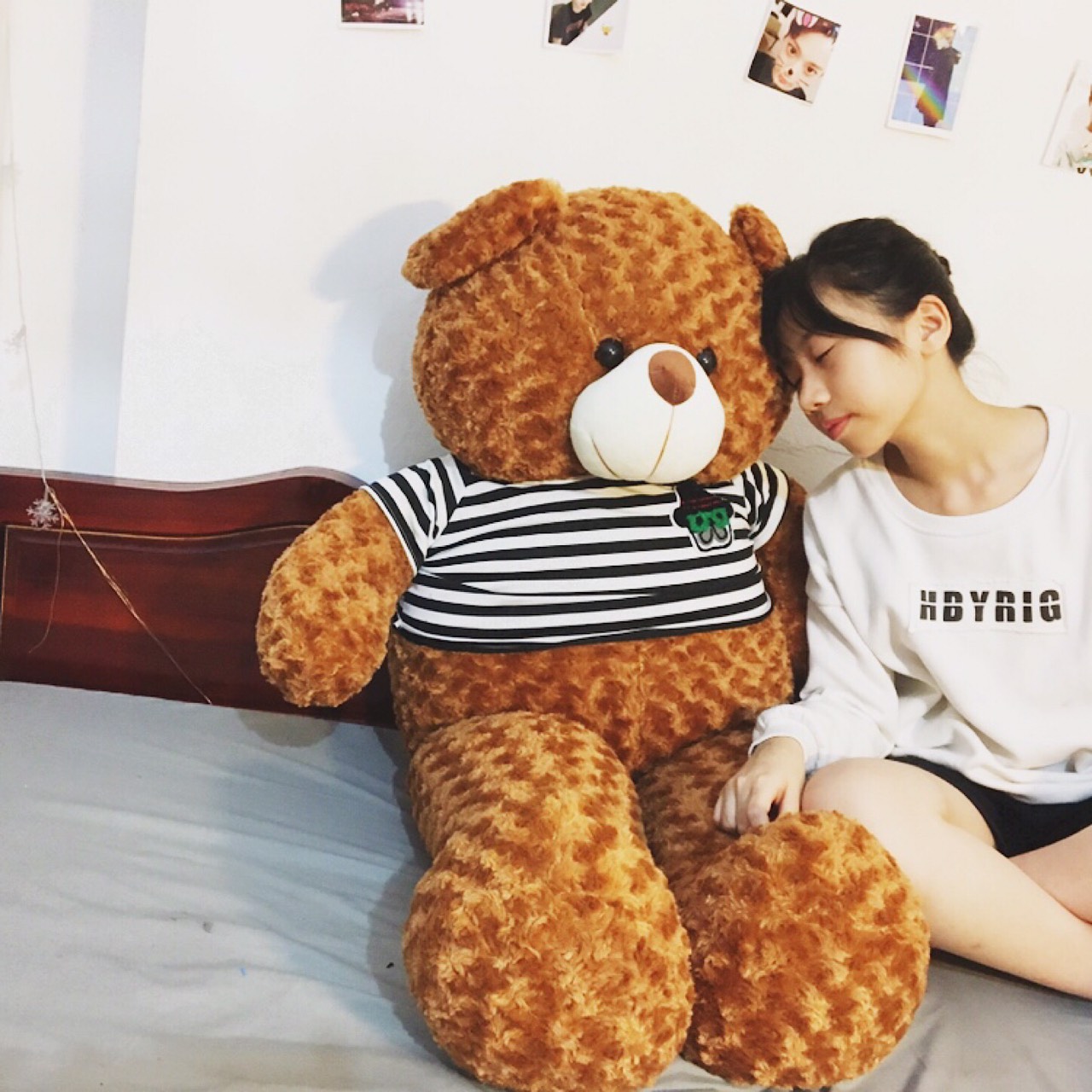 Thú bông Gấu Teddy màu nâu - Khổ vải 1M4 cao 1M2