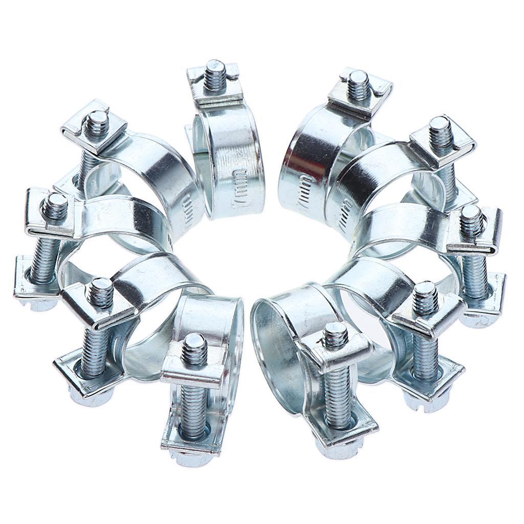 2x 10Pcs Mini Fuel Injection Style Hose Clamp Adjustable Hose Clip Assortment