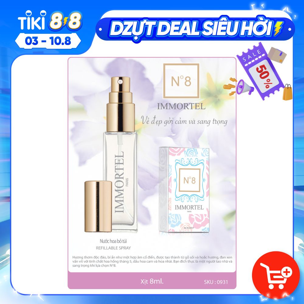 Nước Hoa Nữ IMMORTEL No8 - 8 mL Eau de Parfum - Chính hãng Pháp